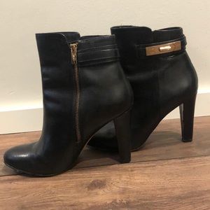 Vince Camuto Booties with gold hardware.